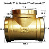 Brass Tee Connector 1'' 1.2'' 1.5'' Copper Male-Female Thread Pipe Fitting BSP Elbow T Type Hose Automatic Irrigation Equipment