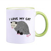 I Love My Cat Coffee Mug, Opossum Mugs, Coffeeware, Drinkware, Teaware, Tableware Friends Gifts, Tea Cup, Whiskey, Beer Mugs