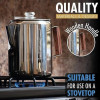 9 Cups Coffee Pot Stainless Steel Moka Pot Brewed Americano Tea Milk for Home Camping Coffeeware Teaware Espresso French Press