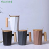 Nordic Wooden Handle Ceramic Porcelain Mug Coffee Cups Literary Water Tea Cup Milk Mug Coffee Cup Drinkware Coffeeware Teaware