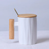 Nordic Wooden Handle Ceramic Porcelain Mug Coffee Cups Literary Water Tea Cup Milk Mug Coffee Cup Drinkware Coffeeware Teaware