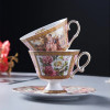 High Foot Rose Coffee Cups, Bone China, Medieval Coffee Cup, Saucer Set, Tea Cup Set, Coffeeware, Teaware, Home Kitchenware