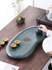 Trays Provide Luxurious Decorative Coffeeware Teaware Natural Black Gold Stone Drainage Tea Tray Stone Table Green Sandalwood