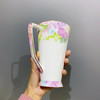 Ceramics Drinkware Cute Water Cups with Handle Large Size Girl Beer Beautiful Flower Mugs Gift Coffeeware Teaware