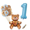 1set Cute Bear Disposable Tableware Brown Blue Napkin Plates Cups for Baby Boy Girl Happy Birthday Baby Shower Party Supply