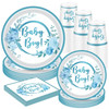 Baby Shower Party Supplies for Boy Serve 10 Including Plates Cups Napkins and Banner Disposable Babyshower Tableware Set