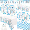 Baby Shower Party Supplies for Boy Serve 10 Including Plates Cups Napkins and Banner Disposable Babyshower Tableware Set