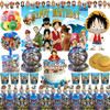 One Piece Birthday Party Decoration Luffy Zoro Disposable Tableware Tablecloth Cup Plate Balloon Baby Shower Boys Party Supplies