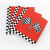 Racing Car Theme Disposable Tableware Red Tablecloth Checkered Flag Napkins Kids Racing Car Birthday Party Decorations