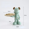 Violent Bear Sculpture Storage Tray Ornament Entryway Key Tray Living Room Home Light Luxury Soft Decoration Statue Craft Gifts