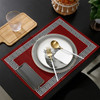 Solid Color Simple Chinese Pattern Kitchen Dining Table Decor 4/6pcs Placemat Heat Resistant Linen Tableware Pads Table Mats