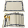 Solid Color Simple Chinese Pattern Kitchen Dining Table Decor 4/6pcs Placemat Heat Resistant Linen Tableware Pads Table Mats