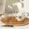 YWDL 500ml Glass Cup With Scale Coffee Mug Breakfast Milk Drinkware Fruit Juice Cups For Couple Gift Creative patterns