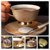 Europe Bone China Coffee Cup Saucer Spoon Set 200ml Luxury Ceramic Mug Top-grade Porcelain Tea Cup Cafe Teaware Party Drinkware