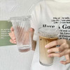 375Ml Stripe Glass Cup with Lid Straw Japanese Style Drinking Chic Mugs Milk Coffee Drinkware Tea Birthday Gifts whiskey Glasses 375Ml Stripe Glass Cup with Lid Straw Japanese Style Drinking Chic Mugs Milk Coffee Drinkware Tea Birthday Gifts whiskey Glasses