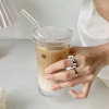 375Ml Stripe Glass Cup with Lid Straw Japanese Style Drinking Chic Mugs Milk Coffee Drinkware Tea Birthday Gifts whiskey Glasses 375Ml Stripe Glass Cup with Lid Straw Japanese Style Drinking Chic Mugs Milk Coffee Drinkware Tea Birthday Gifts whiskey Glasses