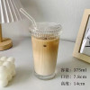375Ml Stripe Glass Cup with Lid Straw Japanese Style Drinking Chic Mugs Milk Coffee Drinkware Tea Birthday Gifts whiskey Glasses 375Ml Stripe Glass Cup with Lid Straw Japanese Style Drinking Chic Mugs Milk Coffee Drinkware Tea Birthday Gifts whiskey Glasses