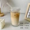 375Ml Stripe Glass Cup with Lid Straw Japanese Style Drinking Chic Mugs Milk Coffee Drinkware Tea Birthday Gifts whiskey Glasses 375Ml Stripe Glass Cup with Lid Straw Japanese Style Drinking Chic Mugs Milk Coffee Drinkware Tea Birthday Gifts whiskey Glasses