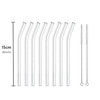 6inch 15CM Short Glass Drinking Straws 8Pcs/set Eco Friendly Reusable Cocktail Straw for Smoothies Milkshake Bar Drinkware