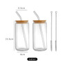 400ml/540ml Glass Cup With Lid and Straw Transparent Bubble Tea Cup Juice Glass Beer Can Milk Mocha Cups Breakfast Mug Drinkware