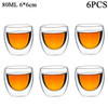 80ML/150ML 2-18PCS Double Wall Glass Kung Fu Tea Cup Transparent Coffee Milk Water Mug High Borosilicate Glass Drinkware Tea Set