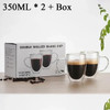 2-6pcs Double-layer Wall Transparent Cup Coffee Milk Drink Mug High Borosilicate Glass Drinkware Heat Resistant Household Office