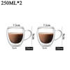 2-6pcs Double-layer Wall Transparent Cup Coffee Milk Drink Mug High Borosilicate Glass Drinkware Heat Resistant Household Office 2-6pcs Double-layer Wall Transparent Cup Coffee Milk Drink Mug High Borosilicate Glass Drinkware Heat Resistant Household Office