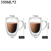 2-6pcs Double-layer Wall Transparent Cup Coffee Milk Drink Mug High Borosilicate Glass Drinkware Heat Resistant Household Office 2-6pcs Double-layer Wall Transparent Cup Coffee Milk Drink Mug High Borosilicate Glass Drinkware Heat Resistant Household Office