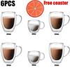 2-6pcs Double-layer Wall Transparent Cup Coffee Milk Drink Mug High Borosilicate Glass Drinkware Heat Resistant Household Office 2-6pcs Double-layer Wall Transparent Cup Coffee Milk Drink Mug High Borosilicate Glass Drinkware Heat Resistant Household Office