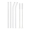 20cmx8mm Clear Glass Straws for Smoothies Cocktails Drinking Straws Reusable Eco Friendly Straws Drinkware Bar Party Accessory