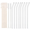 20cmx8mm Clear Glass Straws for Smoothies Cocktails Drinking Straws Reusable Eco Friendly Straws Drinkware Bar Party Accessory