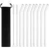 20cmx8mm Clear Glass Straws for Smoothies Cocktails Drinking Straws Reusable Eco Friendly Straws Drinkware Bar Party Accessory