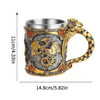 1pc Vintage Stainless Steel Mug Medieval Steampunk Dragon Coffee Cup Mechanical Dragon Beer Drinkware Father's Day Gift For Men 1pc Vintage Stainless Steel Mug Medieval Steampunk Dragon Coffee Cup Mechanical Dragon Beer Drinkware Father's Day Gift For Men