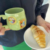 330ml Ceramic Mugs Coffee Cups Handmade Picture Frame Mug Milk Tea Cup Oatmeal Breakfast Mug Drinkware Kitchen