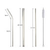 FAIS DU 100PCS Reusable 304 Stainless Steel Drinking Straws Metal Straws Eco-friendly Party Cocktail Bar Accessories Drinkware