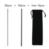 FAIS DU 100PCS Reusable 304 Stainless Steel Drinking Straws Metal Straws Eco-friendly Party Cocktail Bar Accessories Drinkware