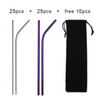 FAIS DU 100PCS Reusable 304 Stainless Steel Drinking Straws Metal Straws Eco-friendly Party Cocktail Bar Accessories Drinkware