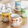 Ceramic Water Cup Lucky Cat Japanese Cartoon Large Mug 400ML Green Handle Water Ware Hand Paint Kitchen Drinkware Coffee Tea Cup