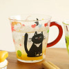 Glass Cup 400ml Cat Pattern Coffee Cup Mug Milk Mug High Borosilicate Drinkware Type Style Shape Accessories Material Feature