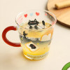 Glass Cup 400ml Cat Pattern Coffee Cup Mug Milk Mug High Borosilicate Drinkware Type Style Shape Accessories Material Feature