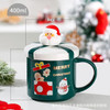 Christmas Ceramic Mug Creative Cute Coffee Mug with Lid Spoon Christmas Decoration Drinking Cup Milk Mug Drinkware New Year Gift