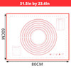 Extra Large 32"x24" Silicone Baking Mat - Non-Stick Non-Skid Pastry Mat with Measurements by Leeseph (Red & Black)