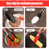 Silicone BBQ Grilling Tong Kitchen Cooking Salad Bread Serving Tong Non-Stick Barbecue Clip Clamp Stainless Steel Tools Gadgets