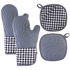 Leeseph Oven Mitts and Pot Holders Set, Advanced Heat Resistance, Non-Slip Textured Grip, for Kitchen, Baking, BBQ