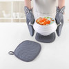 Leeseph Oven Mitts and Pot Holders Set, Advanced Heat Resistance, Non-Slip Textured Grip, for Kitchen, Baking, BBQ