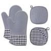 Leeseph Oven Mitts and Pot Holders Set, Advanced Heat Resistance, Non-Slip Textured Grip, for Kitchen, Baking, BBQ