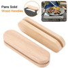 Solid Wood BBQ Pan Handle Anti Scald 2Pcs Pan Insulated Handle Heat Resistant for Cookware Sauce Pan Sauteing Grilling Pan