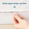 Waterproof Polyester Mattress Protector, Soft Comfortable Breathable Solid Color Bedding Mattress Cover Fitted With Zipper