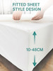 Mattress Protector Waterproof Bamboo Fiber White Breathable Soft Noiseless Fitted Sheet Mattress Cover Queen for Home