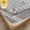 1pc Quilted Waterproof Mattress Protector, Soft Comfortable Solid Color Bedding Mattress Cover, For Bedroom, Guest Room, With De